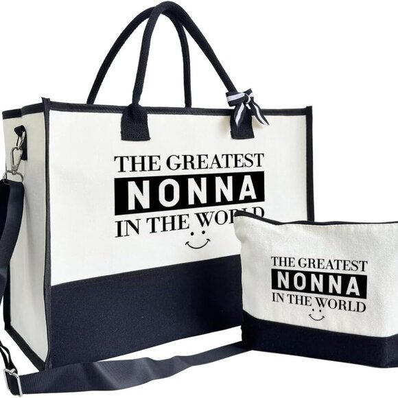 Canvas Tote Bag Large Capacity Daily Use Beach Shopping Gift - Picture 1 of 8